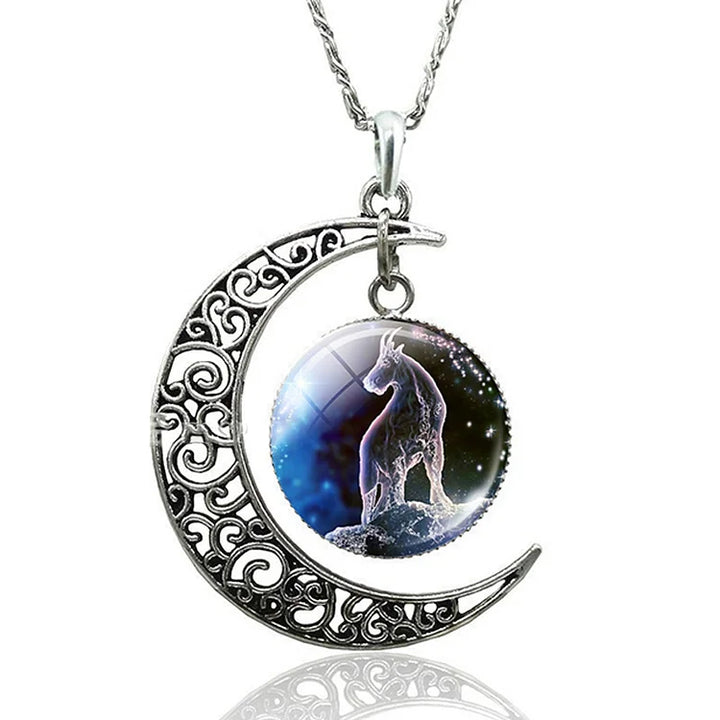 Zodiac Moon Necklace | Celestial Jewellery | Unique Pendant-Capricorn-Nora Luxe