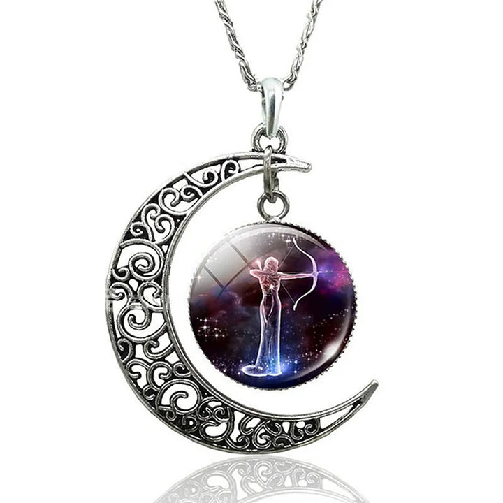 Zodiac Moon Necklace | Celestial Jewellery | Unique Pendant-Sagittarius-Nora Luxe