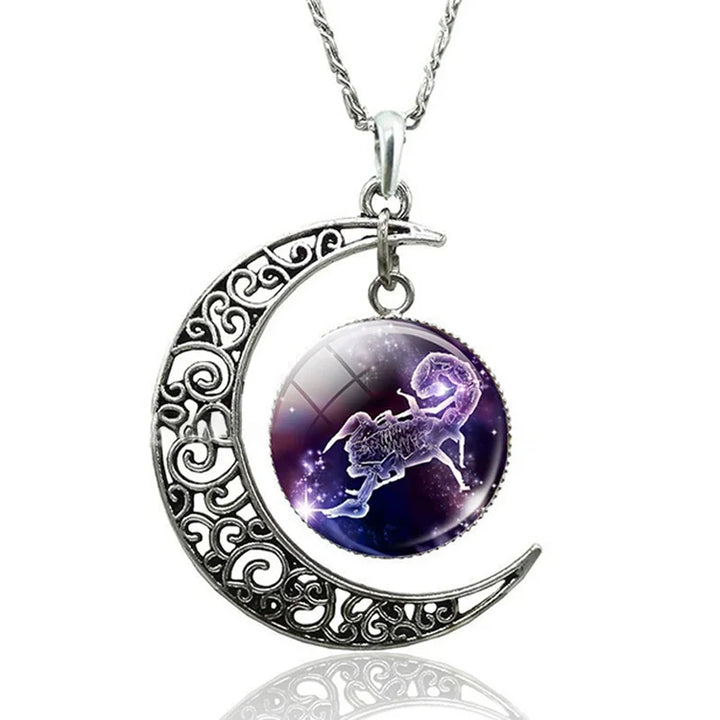 Zodiac Moon Necklace | Celestial Jewellery | Unique Pendant-Scorpio-Nora Luxe