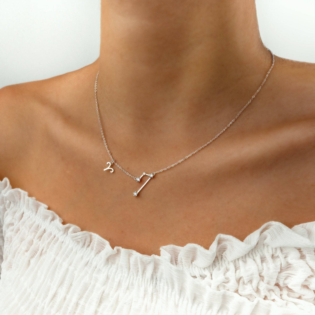 Zodiac Sign Astrology Necklace - Celestia-Gold-Aquarius-Nora Luxe