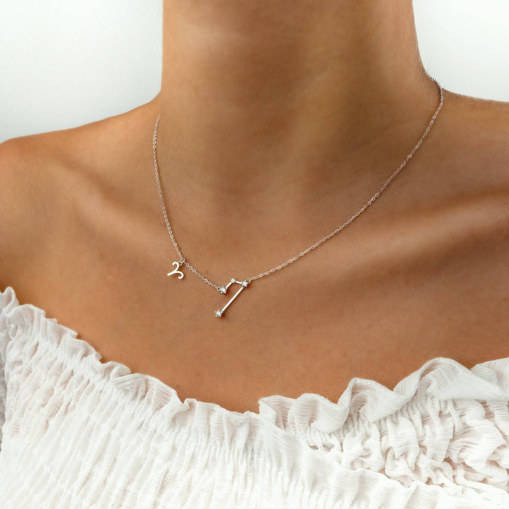 Zodiac Sign Astrology Necklace - Celestia-Gold-Aquarius-Nora Luxe