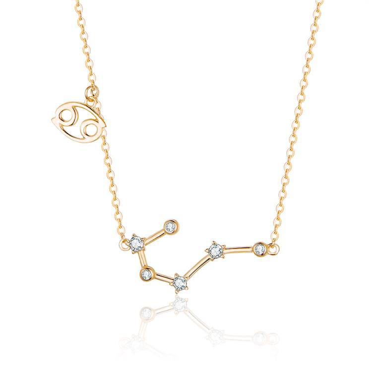 Zodiac Sign Astrology Necklace - Celestia-Gold-Cancer-Nora Luxe