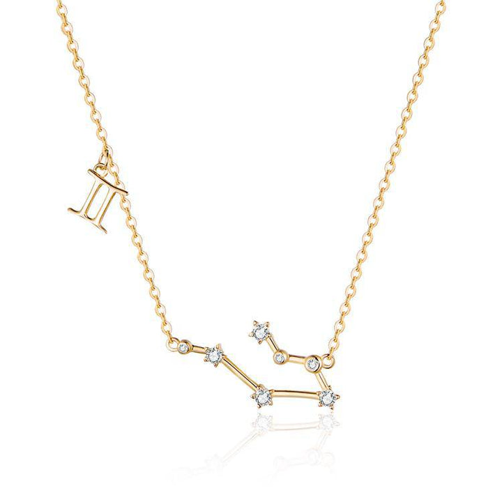 Zodiac Sign Astrology Necklace - Celestia-Gold-Gemini-Nora Luxe