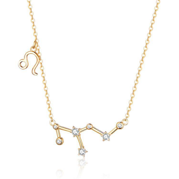 Zodiac Sign Astrology Necklace - Celestia-Gold-Leo-Nora Luxe