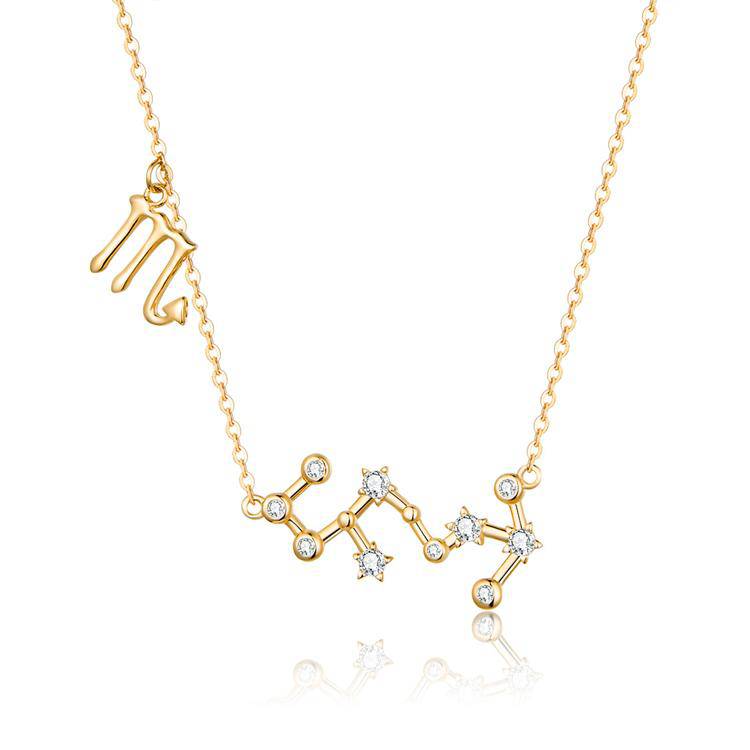 Zodiac Sign Astrology Necklace - Celestia-Gold-Scorpio-Nora Luxe