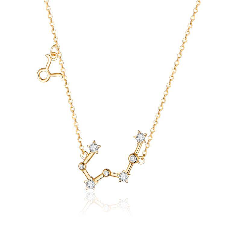 Zodiac Sign Astrology Necklace - Celestia-Gold-Taurus-Nora Luxe
