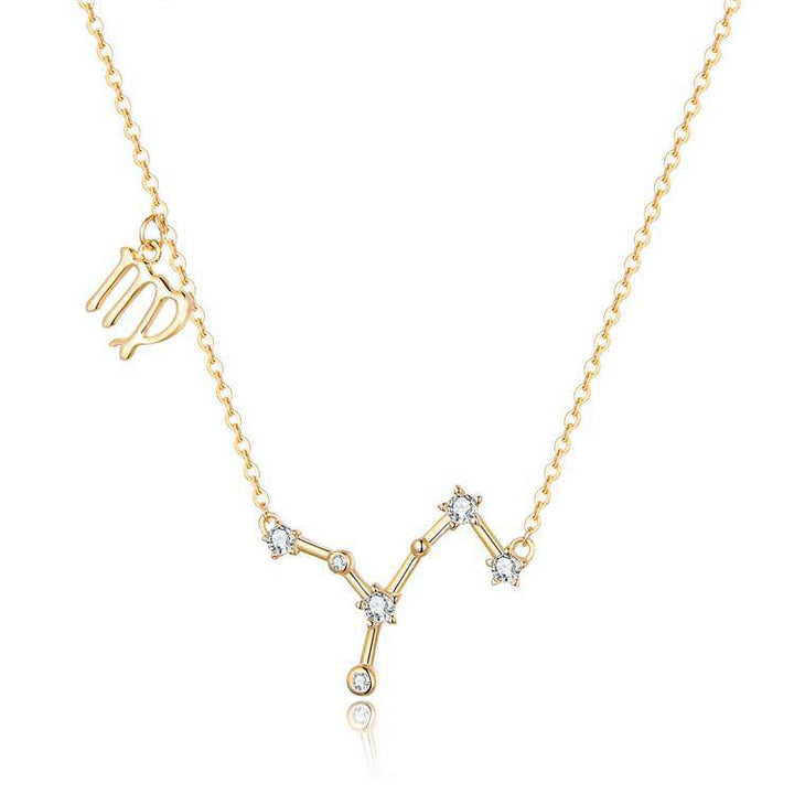 Zodiac Sign Astrology Necklace - Celestia-Gold-Virgo-Nora Luxe