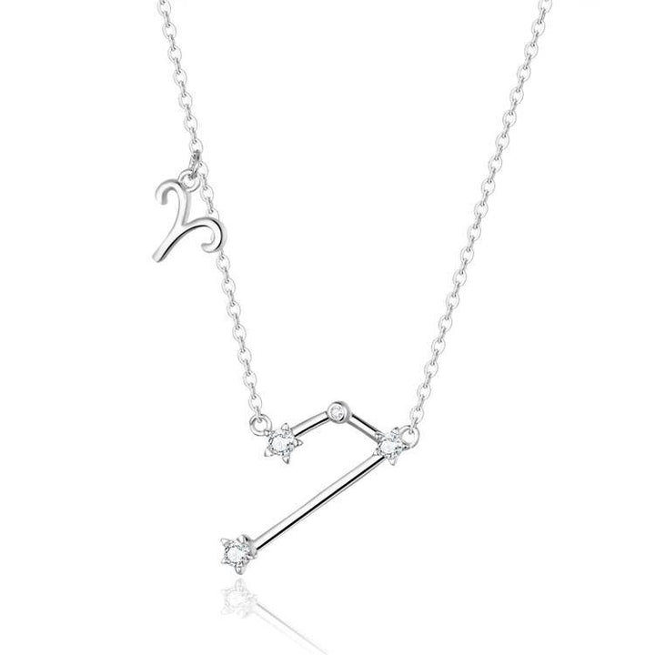 Zodiac Sign Astrology Necklace - Celestia-Silver-Aries-Nora Luxe