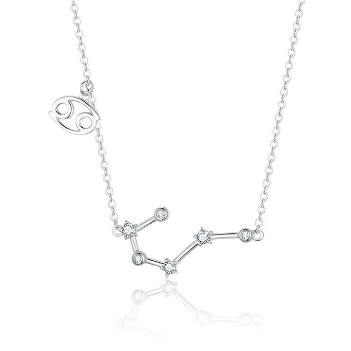 Zodiac Sign Astrology Necklace - Celestia-Silver-Cancer-Nora Luxe