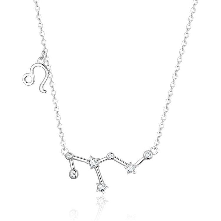 Zodiac Sign Astrology Necklace - Celestia-Silver-Leo-Nora Luxe