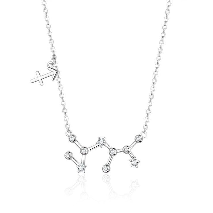 Zodiac Sign Astrology Necklace - Celestia-Silver-Sagittarius-Nora Luxe