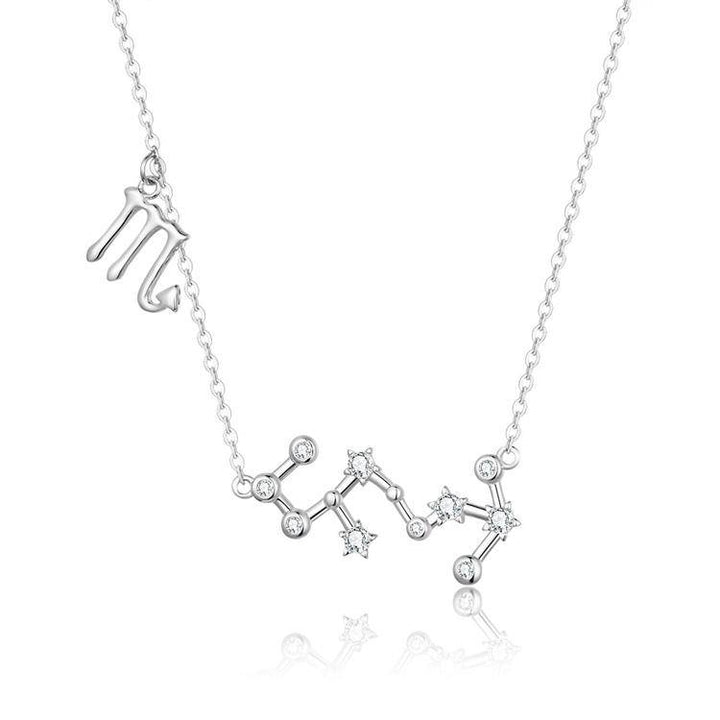 Zodiac Sign Astrology Necklace - Celestia-Silver-Scorpio-Nora Luxe