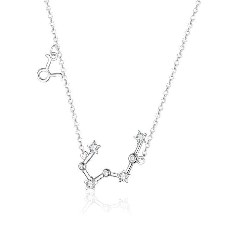 Zodiac Sign Astrology Necklace - Celestia-Silver-Taurus-Nora Luxe
