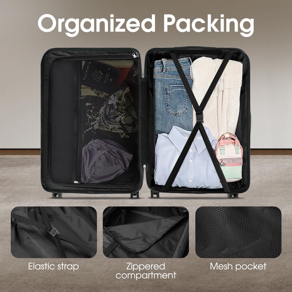 ABS Hard Shell Luggage with Spinner Wheels & TSA Lock